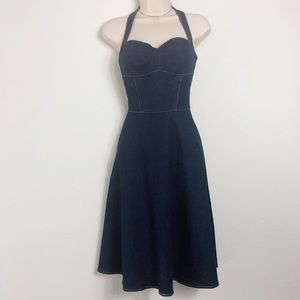 VINTAGE Denim Halter Dress